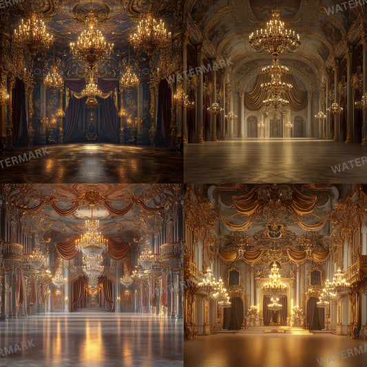 Baroque Palace Digital Backdrops - Set of 9 Fine Art Textures and Photoshop Overlays for Maternity, Portraits, Photography Background