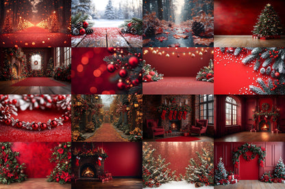 Christmas Backdrop, Digital Backdrop, Santa Christmas Backdrop For Kids Family, Festive Digital Download Christmas Background