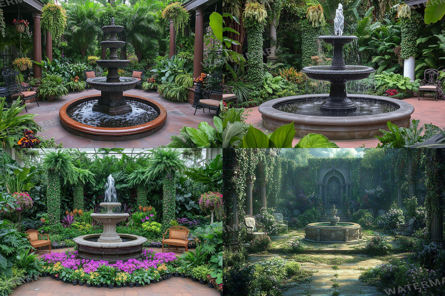 Victorian Garden Backdrop: 3PNGs for Portrait Photography Props, Historical Outdoor Photo Editing, Elegant Floral Digital Backdrops.