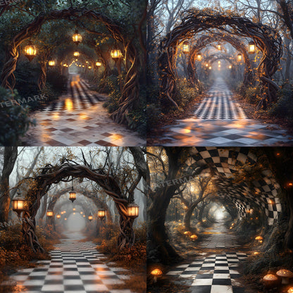 Alice in Wonderland Backdrops | Digital Fantasy Story Backgrounds | Whimsical Scenes - Wonderland Backdrops - Alice Backdrops