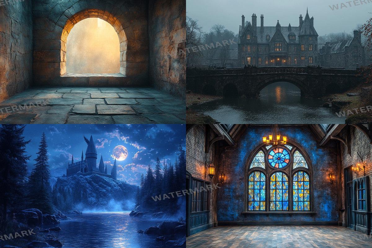 Wizarding School Backdrops - Witchcraft Photography Overlays - Ideal for Digital Artists  Photographers, Digital Backdrop for Photography
