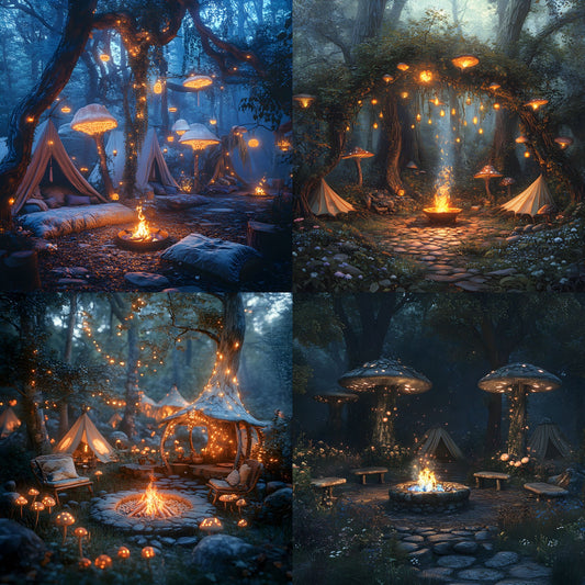 Woodland Elf Digital Backdrop Set, Fantasy Forest Backgrounds for Photography, Magical Square Images for Storytelling, Enchanted Realm Photo Overlays