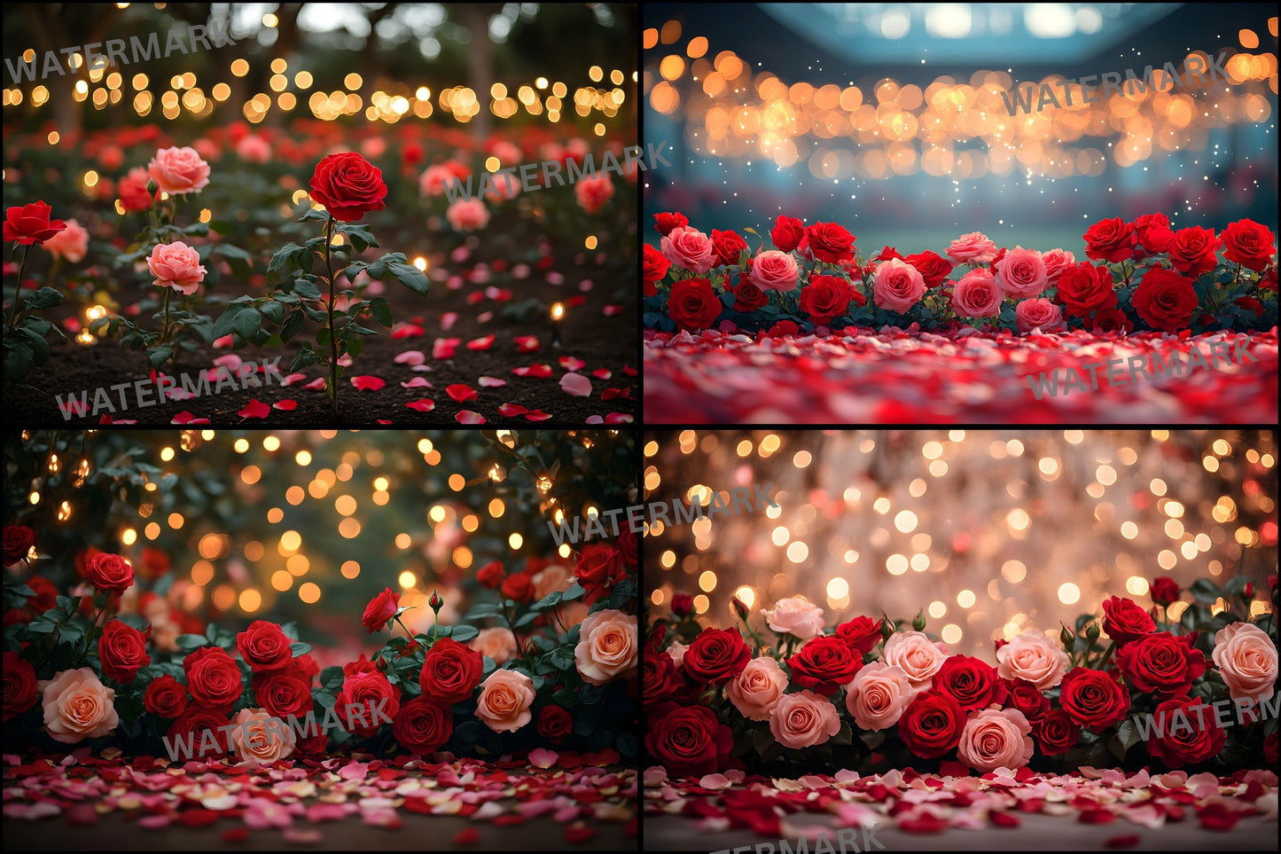 Valentine's Day Backdrop, Rose Garden Background, Digital Photography Prop, Romantic Photo Booth, Floral Portrait, Wedding Scene, Valentine