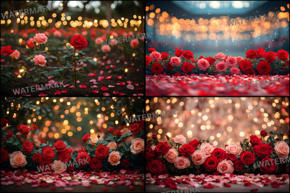 Valentine's Day Backdrop, Rose Garden Background, Digital Photography Prop, Romantic Photo Booth, Floral Portrait, Wedding Scene, Valentine