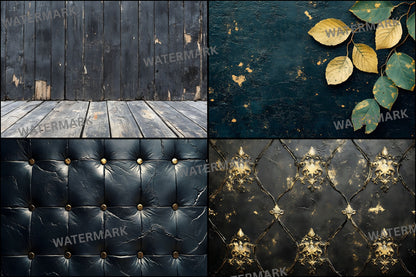 Vintage Black Textured Wall Digital Backdrop, Dark Photography Background for Portrait, Moody Fine Art Texture