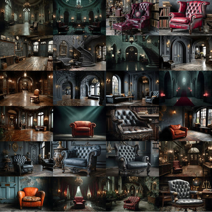 Dark Academia Boarding School Digital Backdrop, Photography Background, Moody Portrait, Printable Photography, Instant Download, Ratio