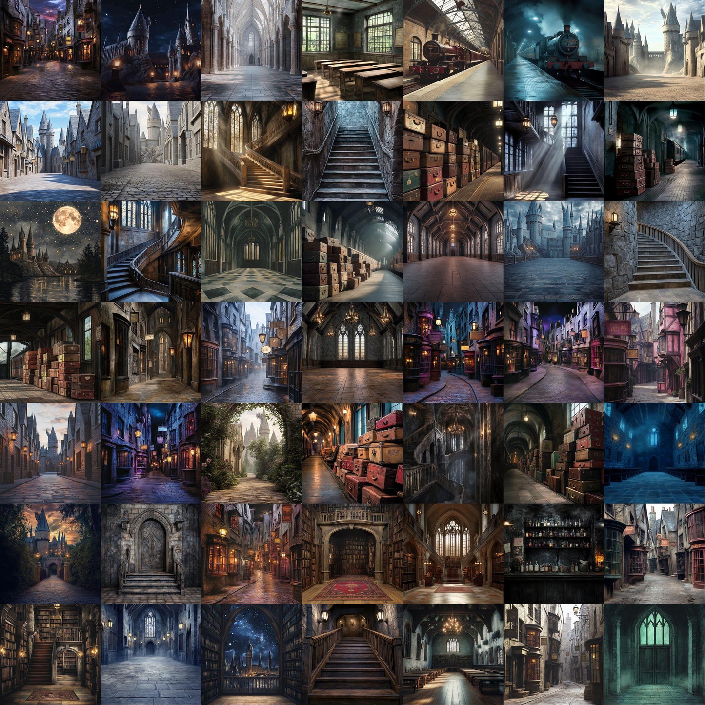 Wizarding School Backdrops, Magical Wizard Digital Backgrounds, Witch Backdrops, Witchcraft Background, Magic School of Witchcraft