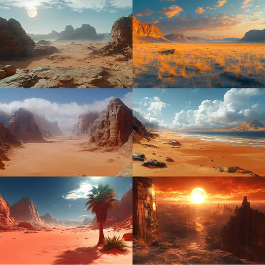 Cyberpunk Desert Digital Backdrop Set, Sci-Fi Backgrounds for Photography, Dystopian Scene, Blade Runner Inspired, Commercial Use