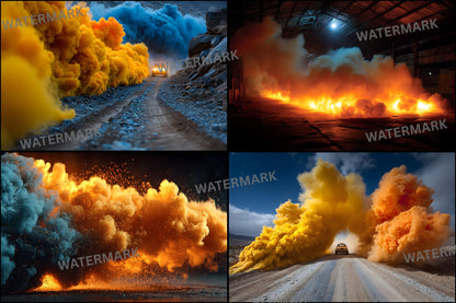 Yellow Smoke Photography Backdrop, Abstract Texture Background for Portraits, Dramatic Fine Art Digital Download, Photo Overlays