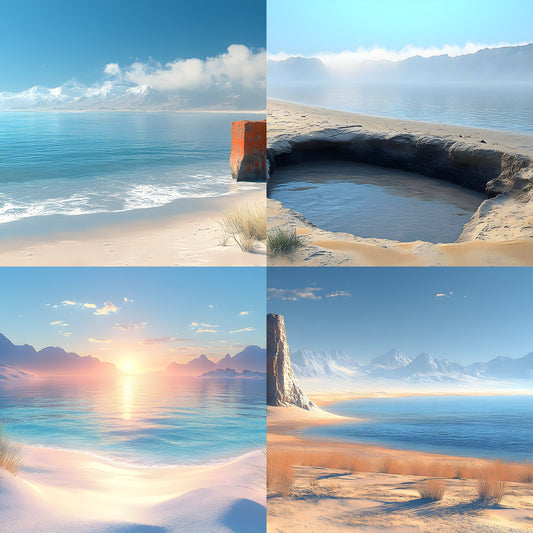 Beach Cyberpunk Backdrop, Futuristic Seascape Background, Digital Wallpaper, Blade Runner Inspired Scenery, Ocean Sci-Fi Art