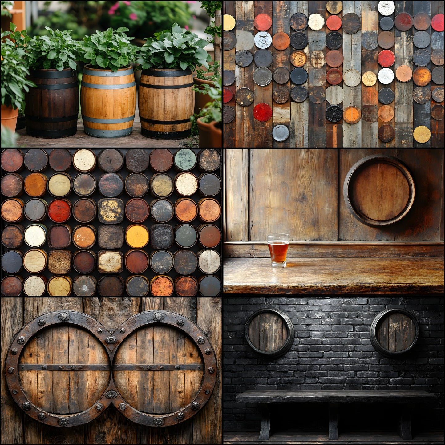 Whiskey Barrel Digital Photography Backdrop, Rustic Wood Background for Newborn, Portrait, and Product Photography - Ratio