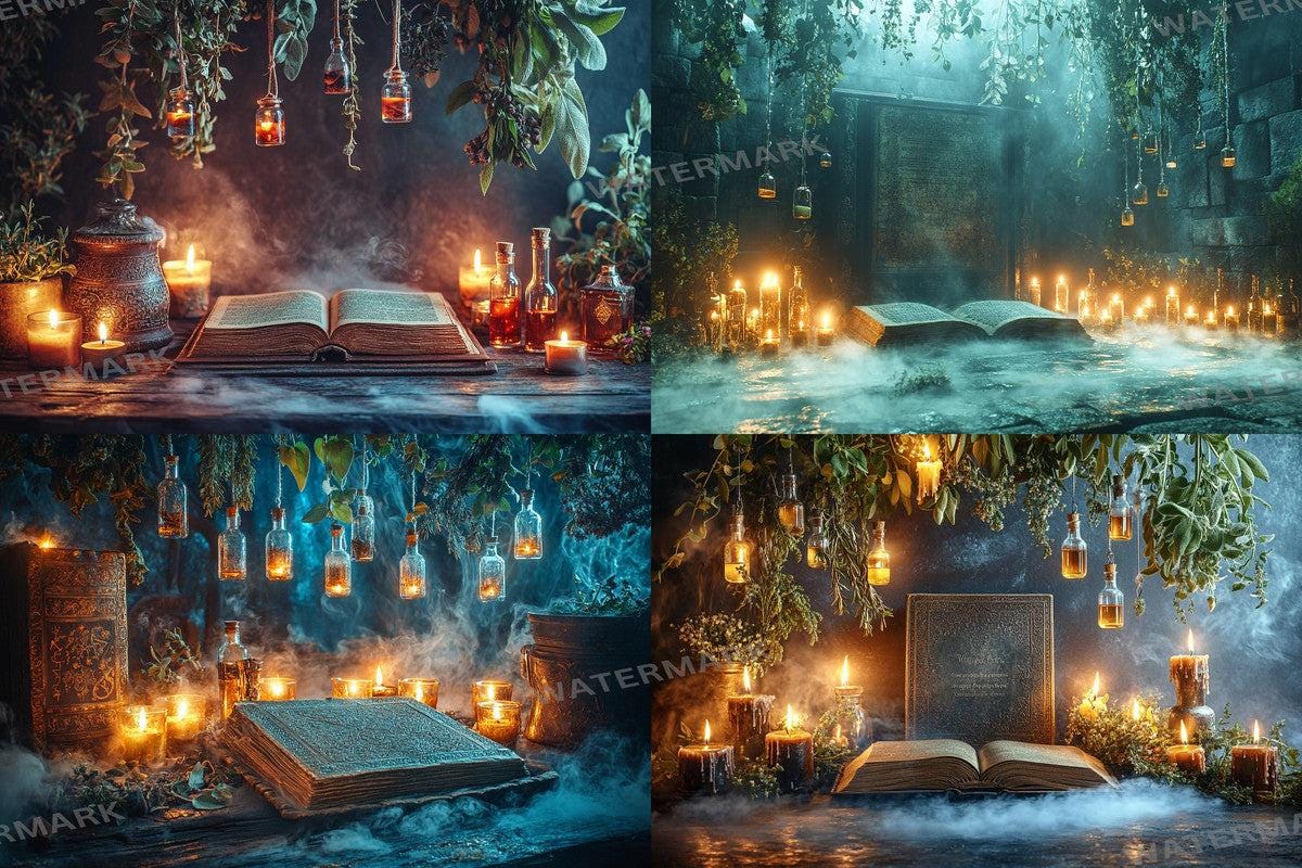 Enchanting Witchs Potion Photography Backdrops - Mysterious Overlays for Spooky Photo Shoots - 00x00px PNGs Commercial Use Allowed