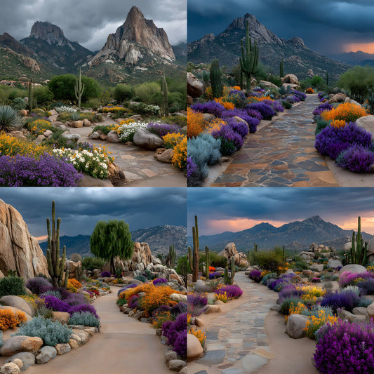 Magical Desert Botanical Garden Digital Backdrop, Enchanted Photography Background, Scenic Photo Booth Prop, Whimsical Fairytale Portrait Art