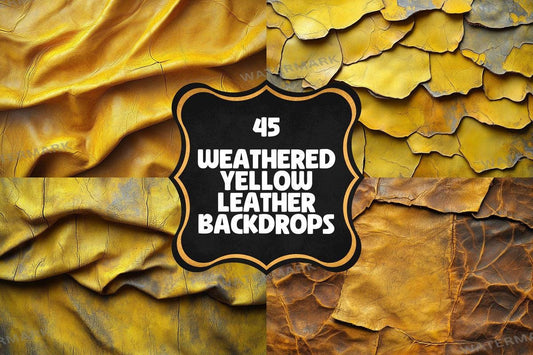 Weathered Yellow Leather Backdrops for Photoshop - 4Warm Textures 00x00px