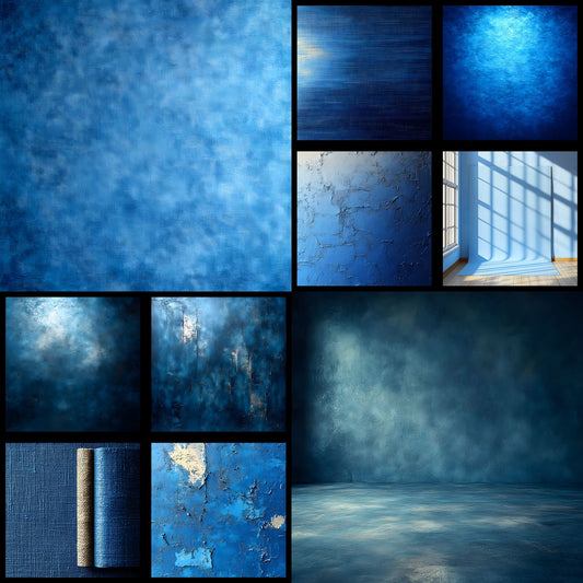 Elegant Blue Photography Backdrop, Sophisticated Digital Background for Portrait, Studio Prop, Fine Art Photography, SQBD41