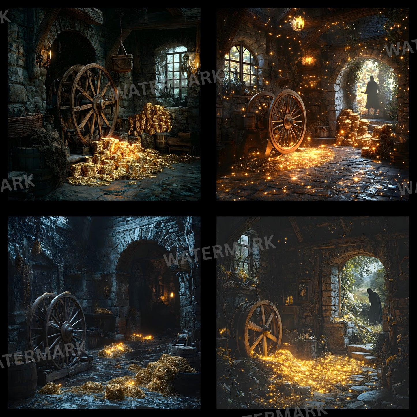 Rumpelstiltskin Gold Digital Backdrop, Square Photography Background, Fantasy Gold Photo Prop, Storybook Portrait, Magical Fine Art Composite