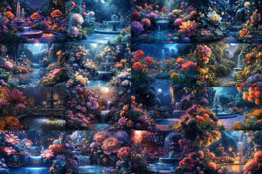 Fairytale Garden Escape 4High-Quality PNG Photography Backdrops for Digital Artists and Designers - Ideal Warm Aesthetic