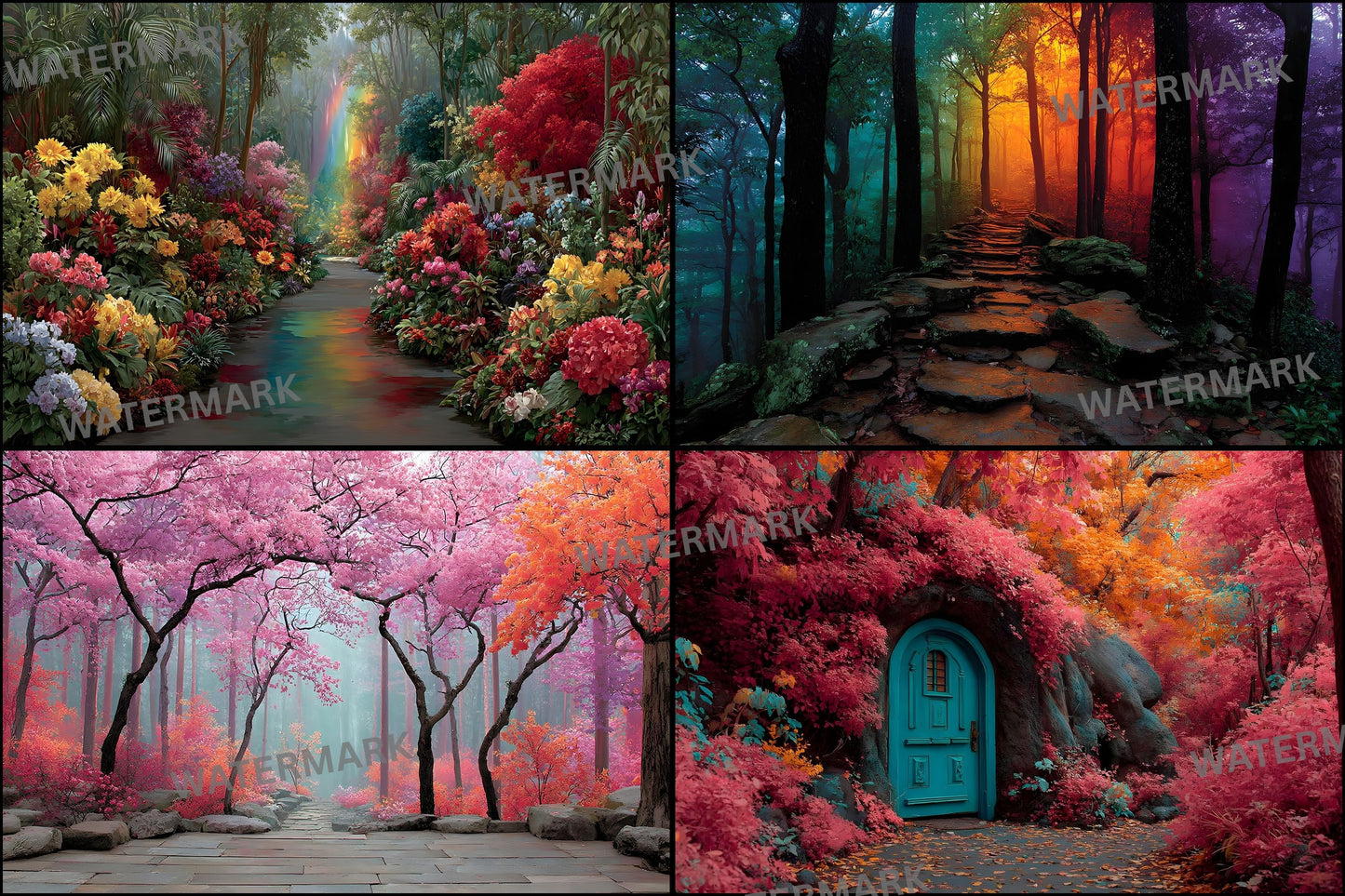 Alice in Wonderland Backdrop Digital, Magical Background for Photography, Fantasy Party Decor, Empty Scene Photo Prop, Portrait Photography