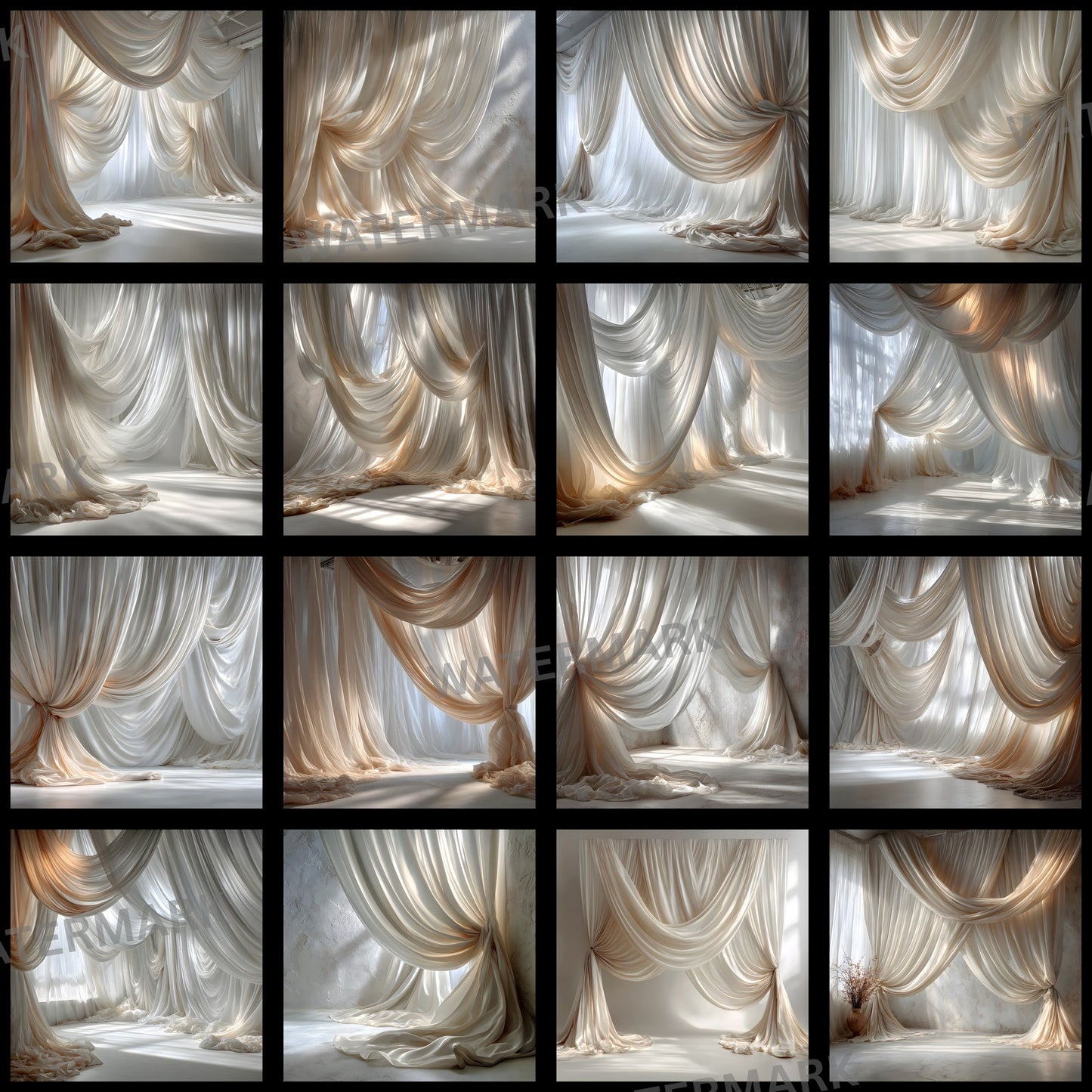 Sheer Satin Fabric Photography Backdrop, Elegant Wedding Background, Square Format Digital Download, Bridal Portrait Photo Booth Prop, SQBD