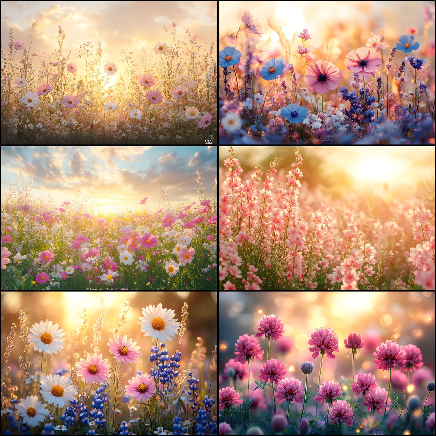 Wildflower Meadow Digital Backdrop, Dreamy Spring Photography Background, Photo Overlay, Floral Portrait Backdrop, High-Res Image0418
