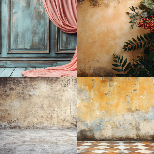 Brown Vintage Textured Wall Digital Backdrop, Photography Background for Portrait, Rustic Photo Booth, High-Resolution Images