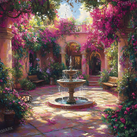 Magical Courtyard Backdrops - Digital Photography Backgrounds for Portraits, Weddings, Maternity, Seniors, Creative Photoshop Composites