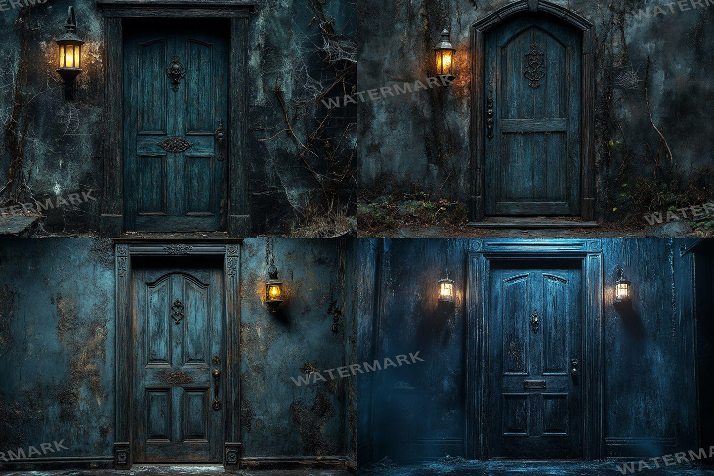 Haunted Mansion Door Backdrops ��������� Spooky Grunge Backdrops for Halloween & Gothic Photography Sessions - Gothic Backdrops and Backgrounds
