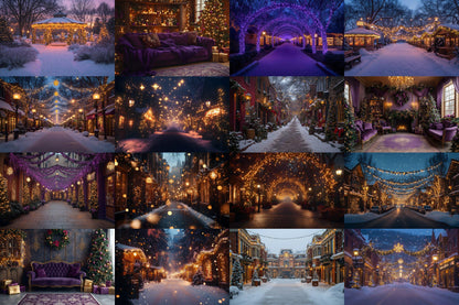 Purple Christmas Backdrops, Christmas Background, Digital Christmas Wallpapers, Photoshop, Photography Backdrops - 3:2 Ratio
