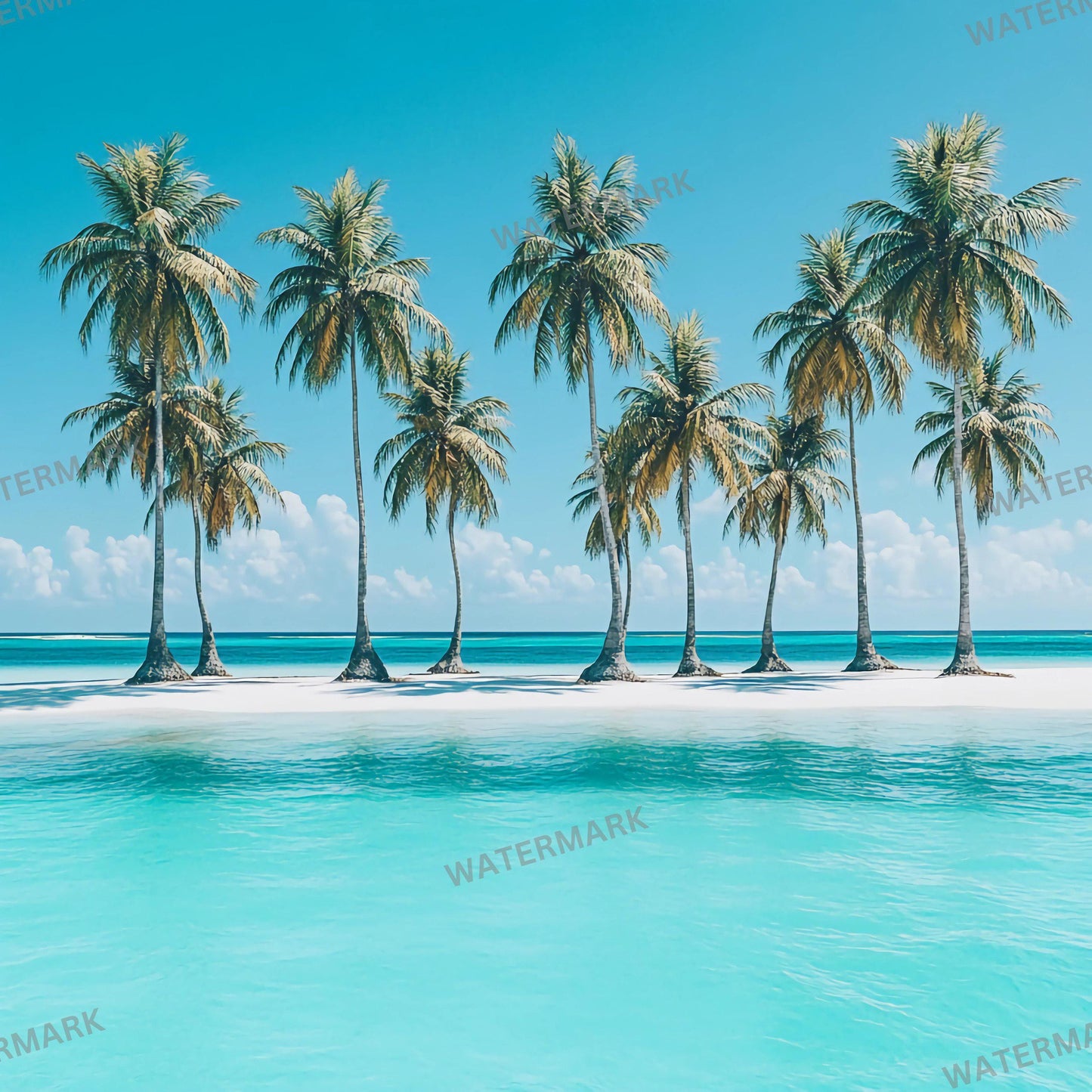 TROPICAL PHOTOGRAPHY BACKDROPS Digital Backgrounds for Photography, Bright Colorful Beaches, Palm Trees, Oceans & Floral Scene Overlays