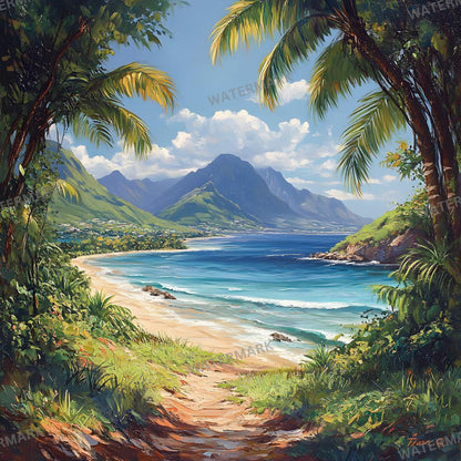 Tropical Paradise Backdrops - Stunning Beach, Sunset & Crystal Waters Digital Backgrounds - Beach Portrait Studio Backgrounds