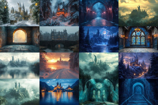 Wizarding School Backdrops - Witchcraft Photography Overlays - Ideal for Digital Artists  Photographers, Digital Backdrop for Photography
