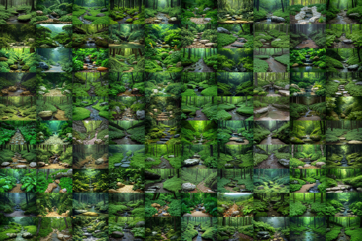 Emerald Ravine Forest Backdrops - Woodland Backgrounds, Lush Green Trees, Nature - Perfect for Photoshop Composites Master Overlays