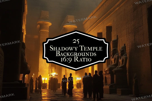 Shadowy Temple Backdrop - Dark Fantasy Background, RPG Streaming Overlay, Haunted Photography Backdrop, Digital Art Decor