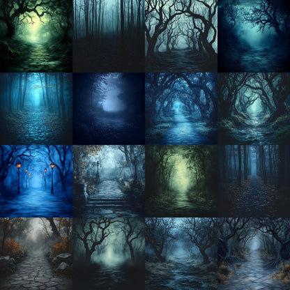 Dark Spooky Backdrops - Master Overlays for Photoshop Composites, Digital Backgrounds for Dark Fantasy, Halloween - Photography Backdrops