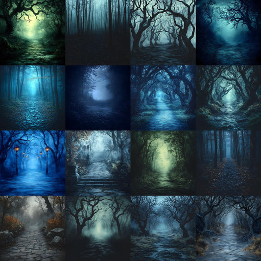 Dark Spooky Backdrops - Master Overlays for Photoshop Composites, Digital Backgrounds for Dark Fantasy, Halloween - Photography Backdrops