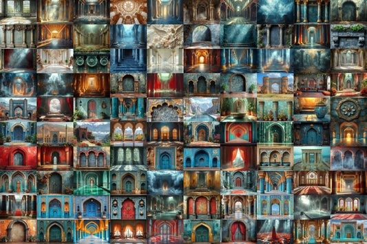 Ancient Civilizations Backdrop: 1PNGs - Historical Ruin Photography, Lost Empire Archaeological Scene, Old World Temple Digital Backdrop