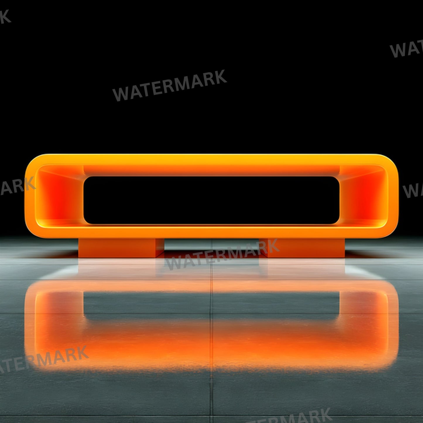 Orange Pedestal Photography Backdrop, Black Background, Square Photo Prop, Product Display Digital Background, Modern Still Life Photography