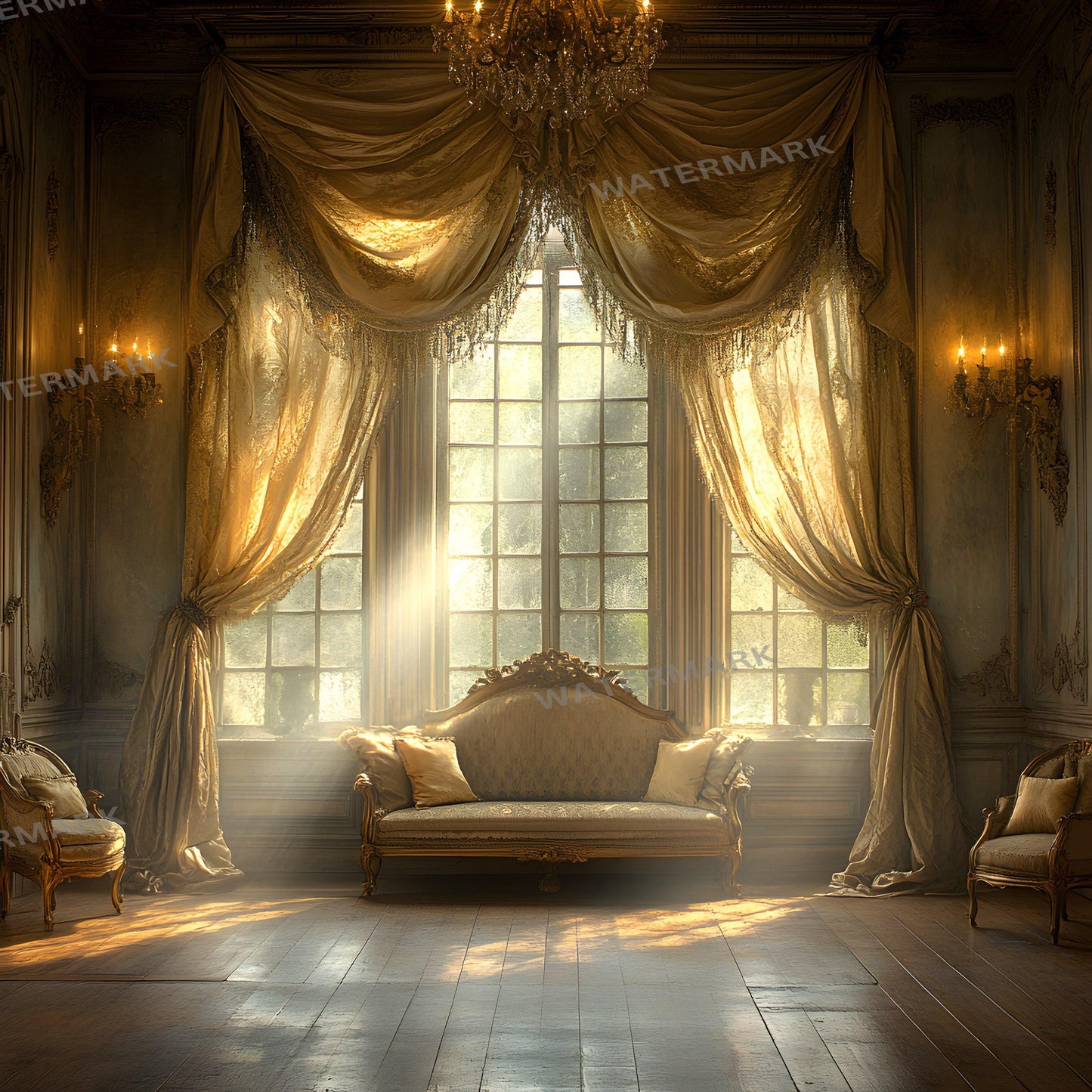 Regal Room Digital Photography Backdrop - Elegant Studio Backdrops For Photographers, Wedding & Senior Backdrops - Digital Background