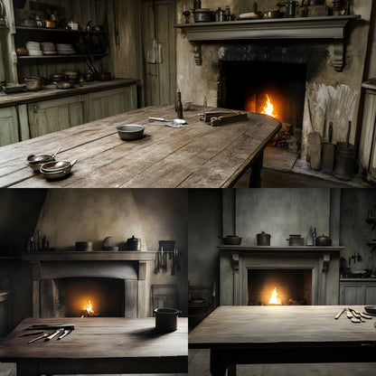 Workhouse Kitchen Digital Backdrop, Dreary Photography Background, Old Historic Building Photo Prop, Portrait Scene Setter, LBXD