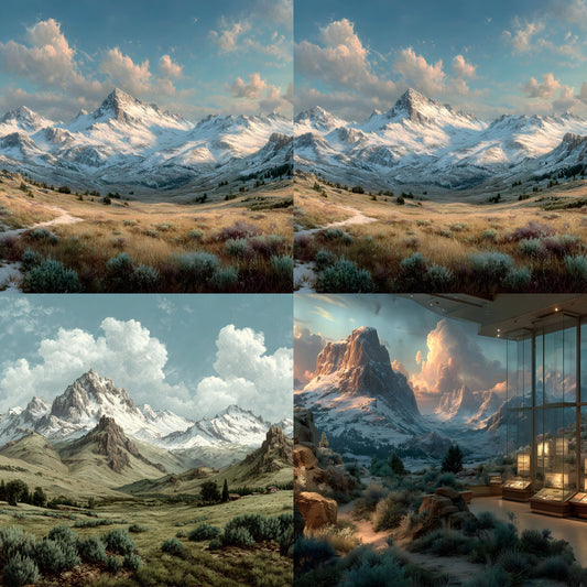 Absaroka Mountain Range Digital Backdrop, Illustrated Background for Photography, Square Format, Scenic Photo Booth, Fantasy Composite Art Resource