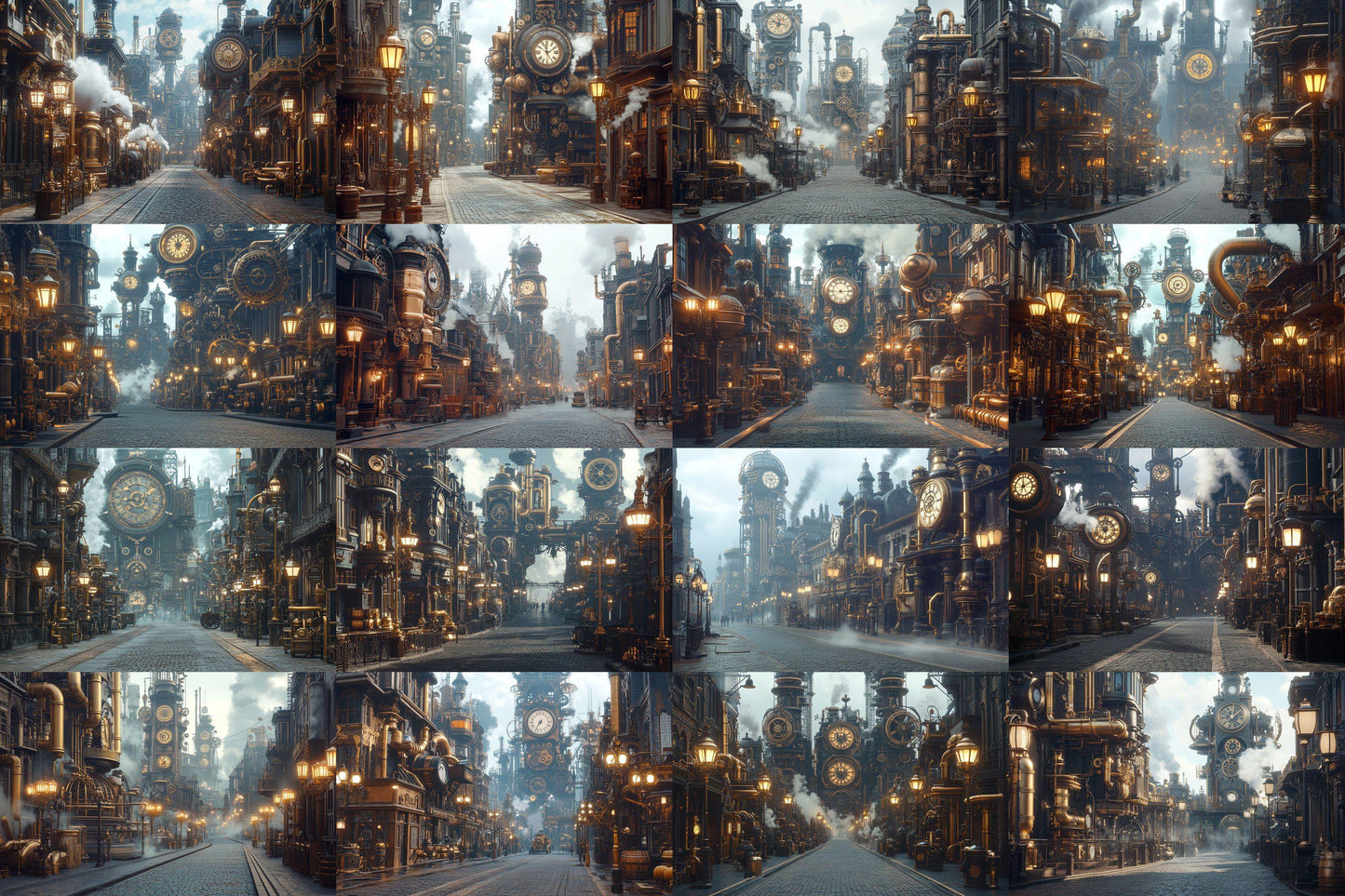 Steampunk Street Backdrops - Victorian Industrial Photography Backgrounds - Gaslamp Fantasy Cityscapes - Digital Download -Background