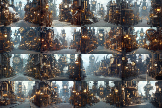 Steampunk Street Backdrops - Victorian Industrial Photography Backgrounds - Gaslamp Fantasy Cityscapes - Digital Download -Background