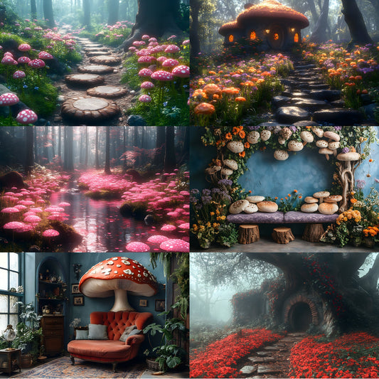 Alice in Wonderland Backdrop, Whimsical Background, Digital Download, Fantasy Photography, Storybook Scene, Portrait Prop, Ratio