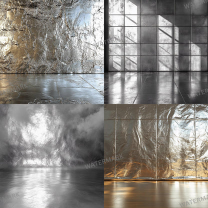 Silver Texture Backdrops - Perfect for Product & Portrait Photography, Photoshop Composites, Master Overlays, Elegant Silver Backgrounds