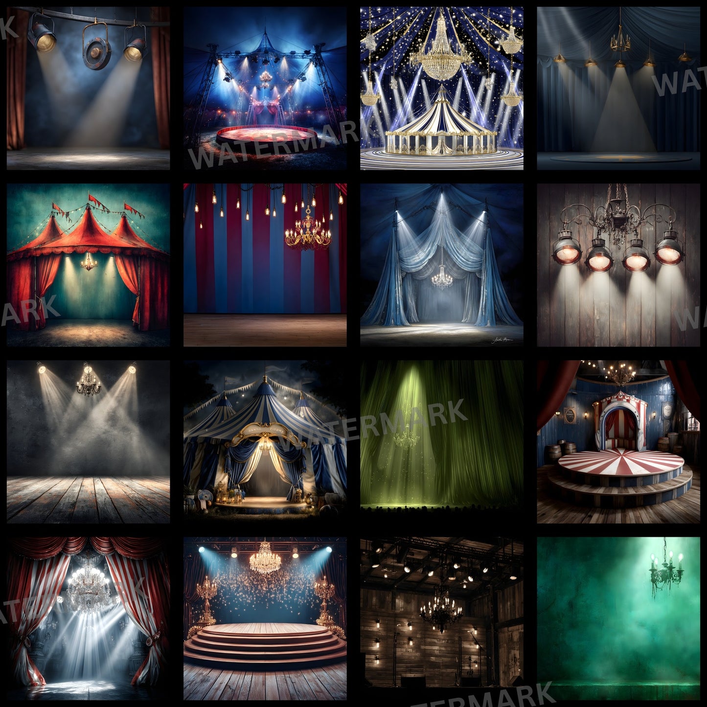 Stage Spotlight Chandelier Digital Backdrop, Photography Background, Theater Stage, Concert Backdrop, Square Image, Digital Download