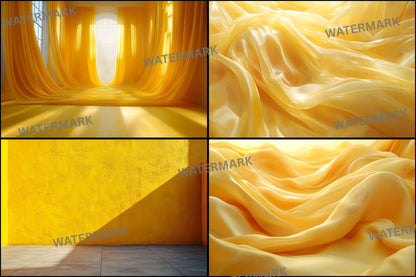 Yellow Photography Backdrop, Studio Background, Energy Burst Digital Download for Portrait Photoshoots, Vibrant Scene