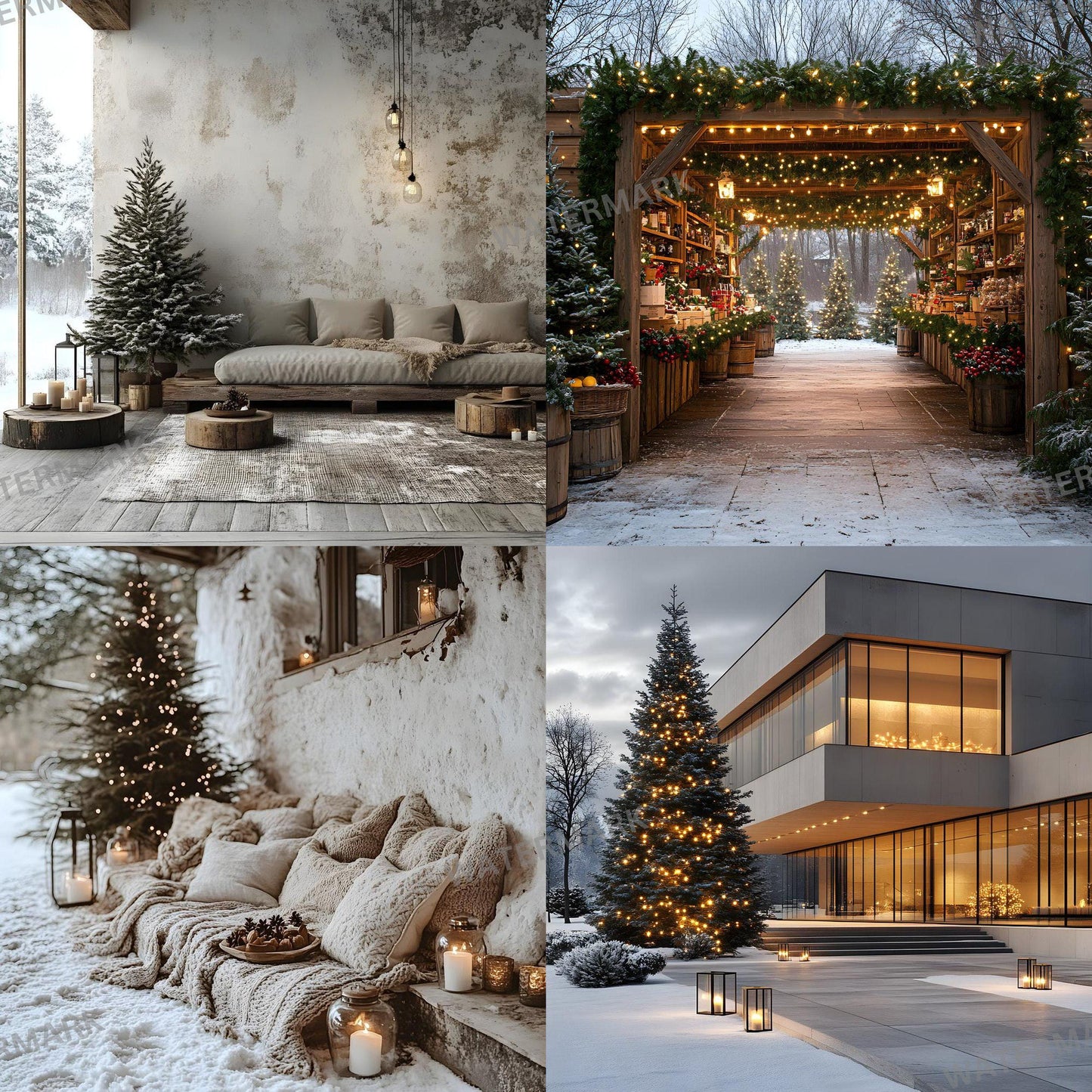 Enchanting Nordic Christmas Backdrops - Festive Winter Wonderland Scenes for Holiday Photography, Digital Art, Kids, Family Portraits