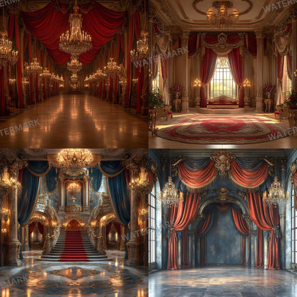 Opulent Regal Backdrops | Digital Backdrops for Portraits, Luxurious Photoshop Overlays, Fine Art Textures, Photo Backgrounds, Regal Room