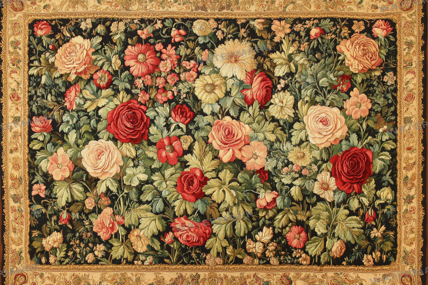 Baroque floral tapestry digital backdrops, ornate PNG overlays, vintage fabric photo backgrounds, classical photography composite scenes