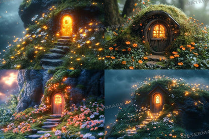 Celestial Fairy Door Backdrop - Fairy Photography Backdrops - Photoshop - Backgrounds - Master Overlay - Photography
